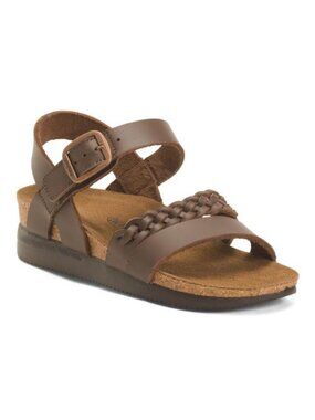 AEROTHOTIC Leather Quinn Comfort Wedge Sandals With Antimicrobial Lining